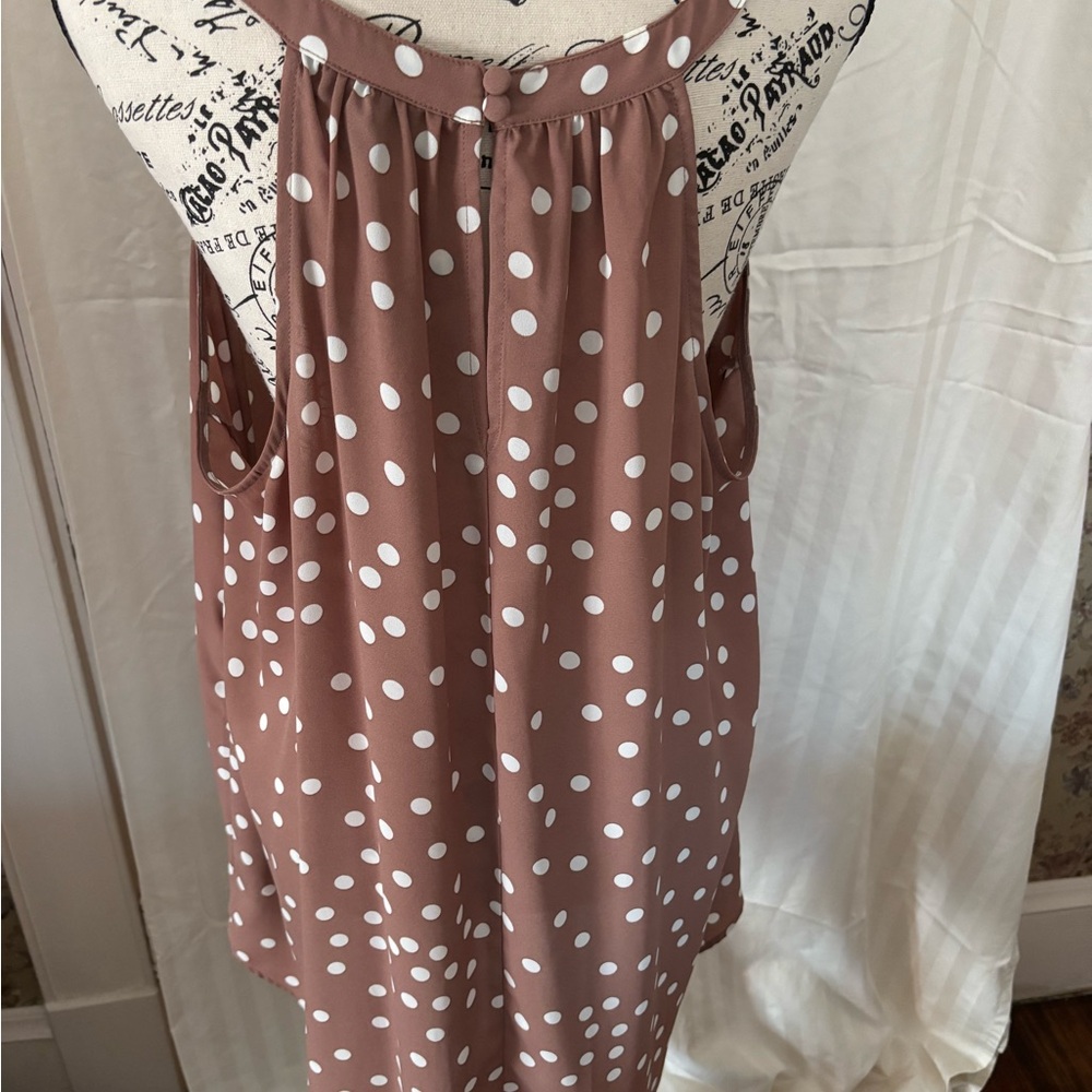 Torrid Pink Polka Dot high low Blouse - Picture 2 of 9
